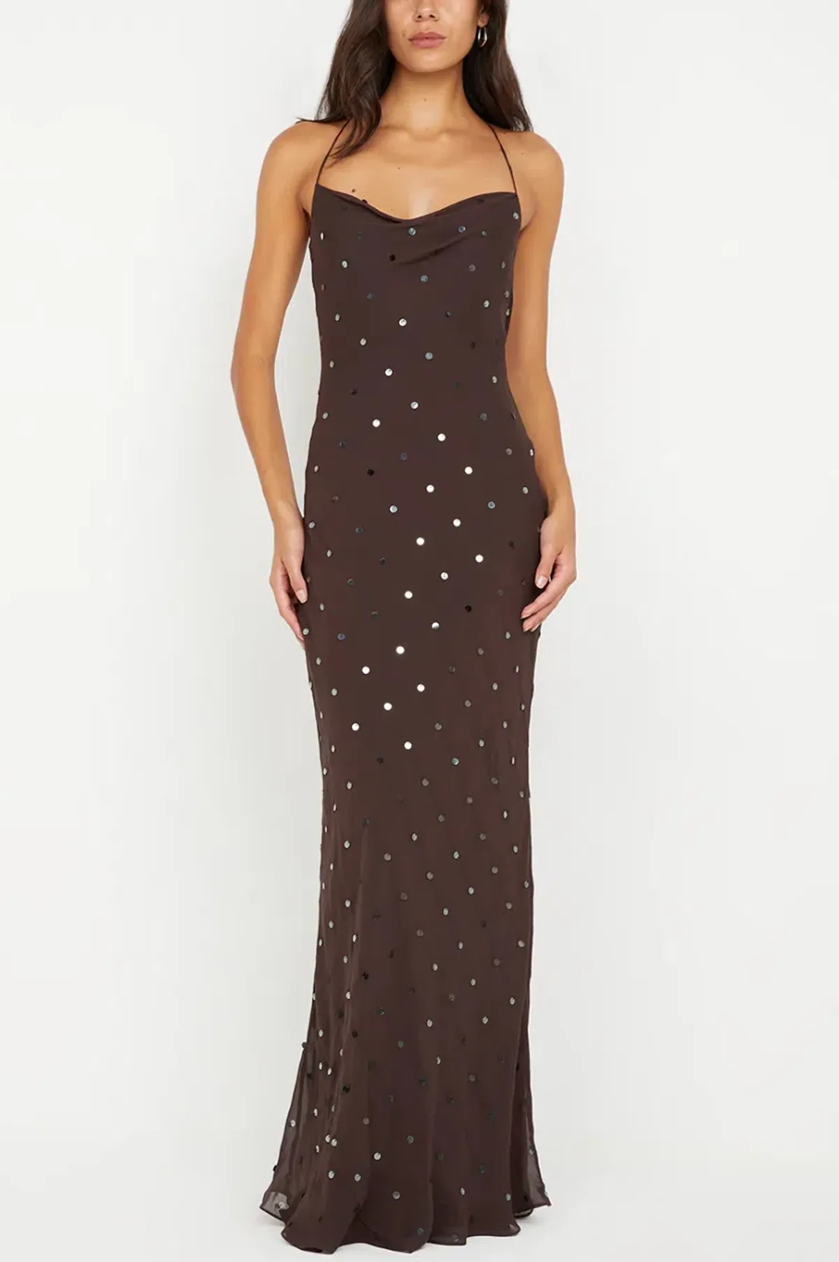 Bec & Bridge Arielle Slip Maxi Dress Brown Size 10 for rent on The Volte - main image