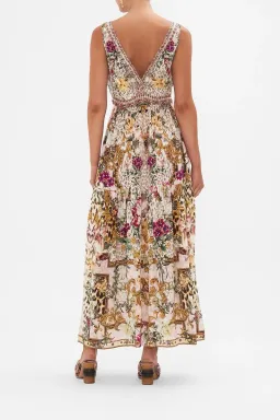 Camilla Shirred Waist Detail Long Dress in Bambino Bliss Print Size L / AU 14 for rent on The Volte - image 2