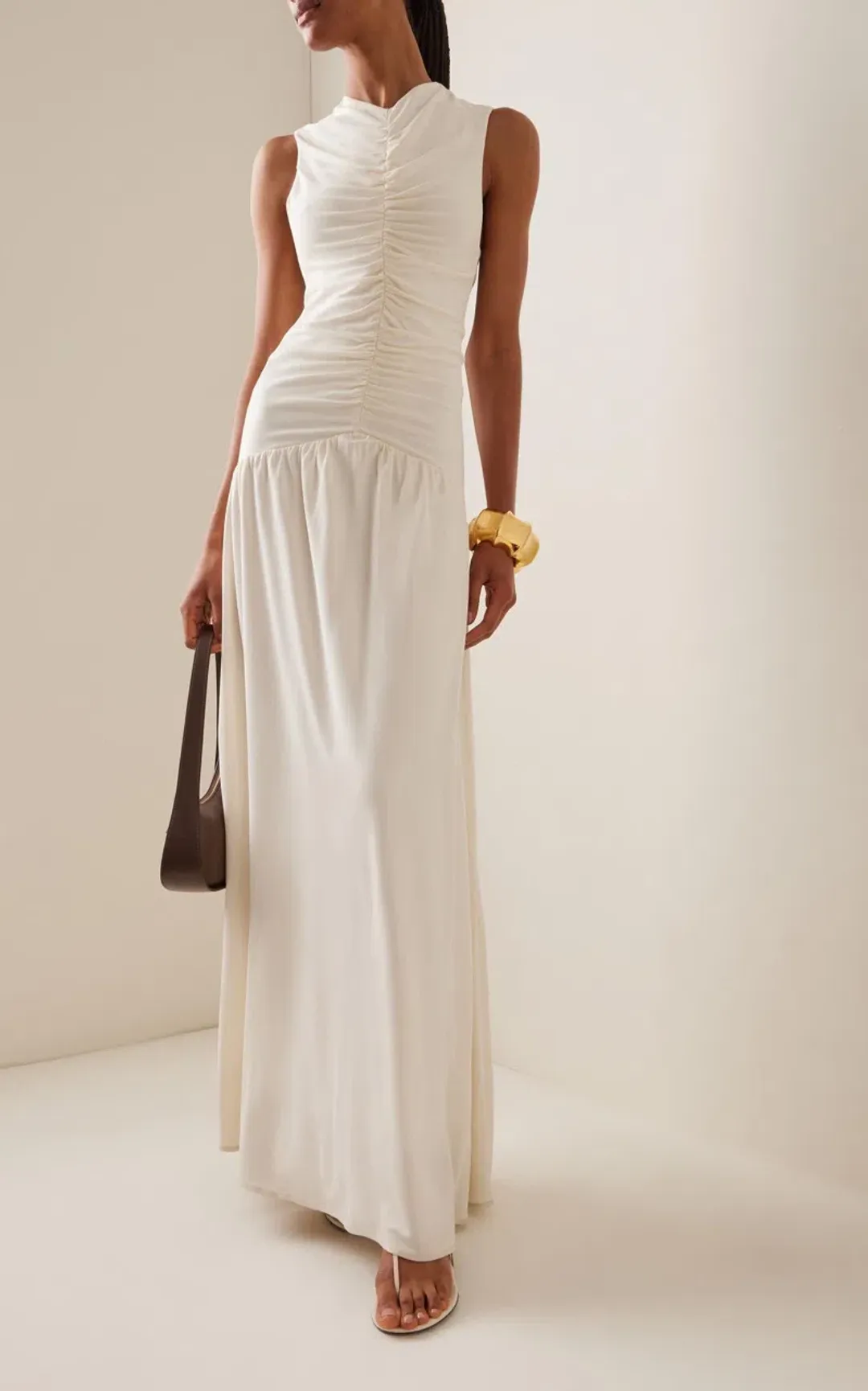 ANNA QUAN Fleur Maxi Dress Vanilla Cream 8  for rent on The Volte - main image