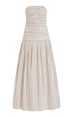 Anna Quan Isadora Strapless Maxi Dress Tobacco Stripe Size AU 8 for rent on The Volte - image 10