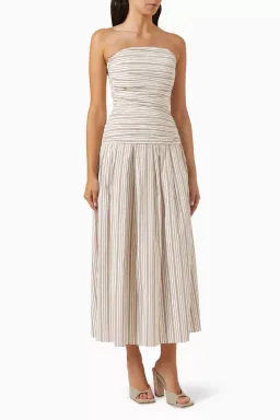 Anna Quan Isadora Strapless Maxi Dress Tobacco Stripe Size AU 8 for rent on The Volte - image 5