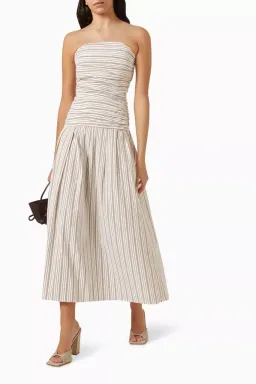 Anna Quan Isadora Strapless Maxi Dress Tobacco Stripe Size AU 8 for rent on The Volte - image 6