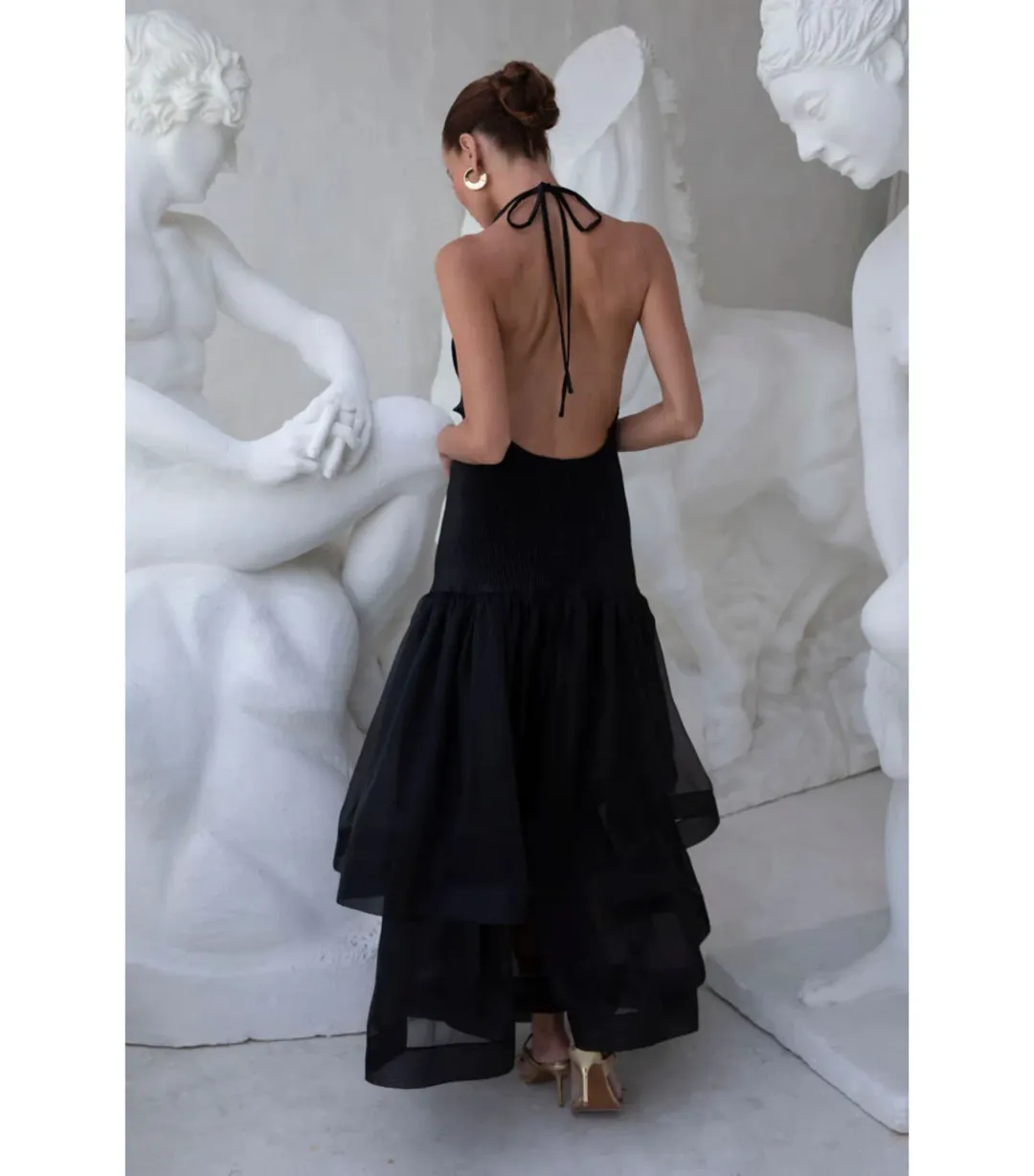 L'Idee Carrie Maxi Dress in Noir Size AU 10 for rent on The Volte - main image