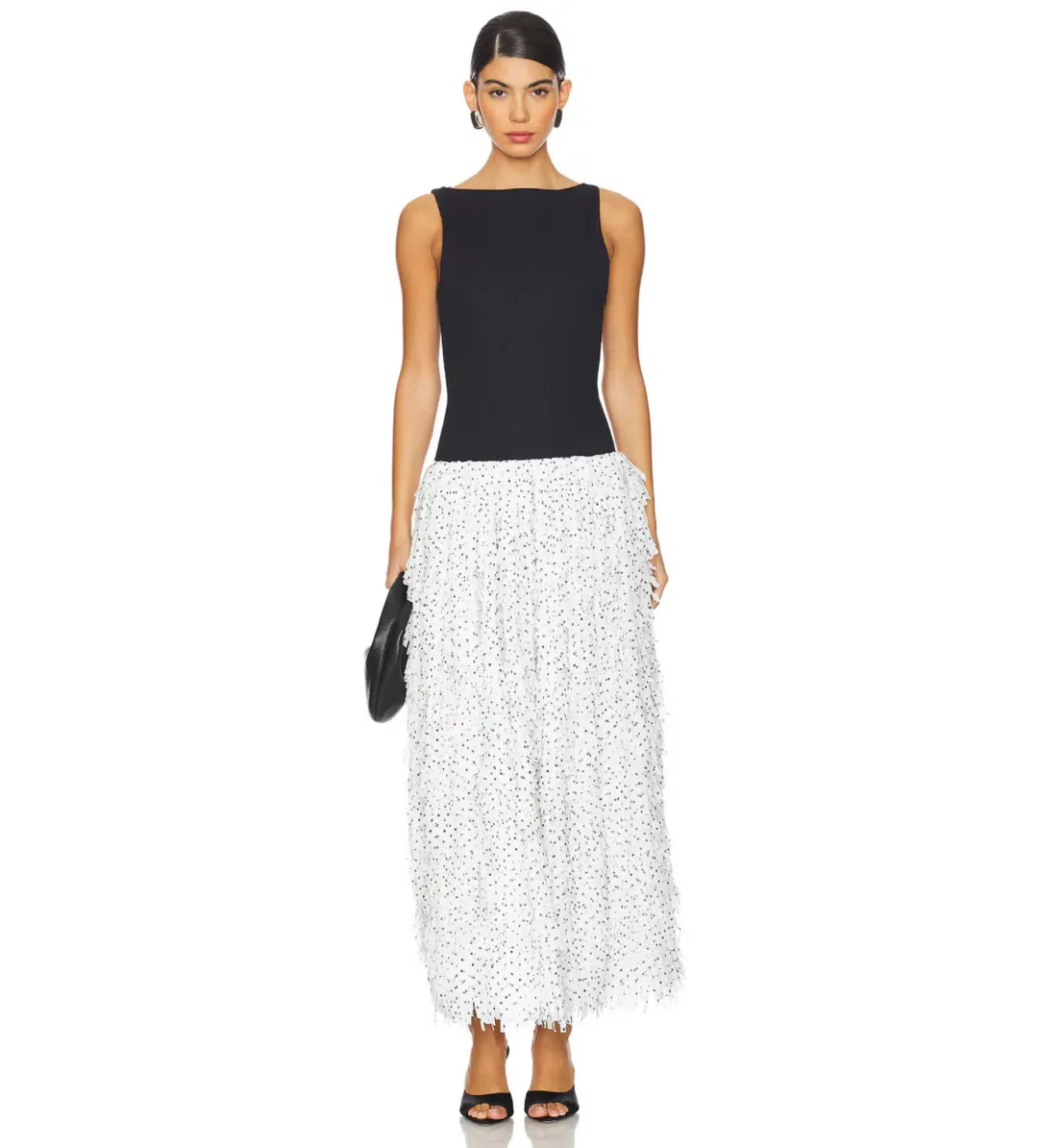 Anna Quan Leni Maxi Dress Spot Fringe Size AU 6 for rent on The Volte - main image