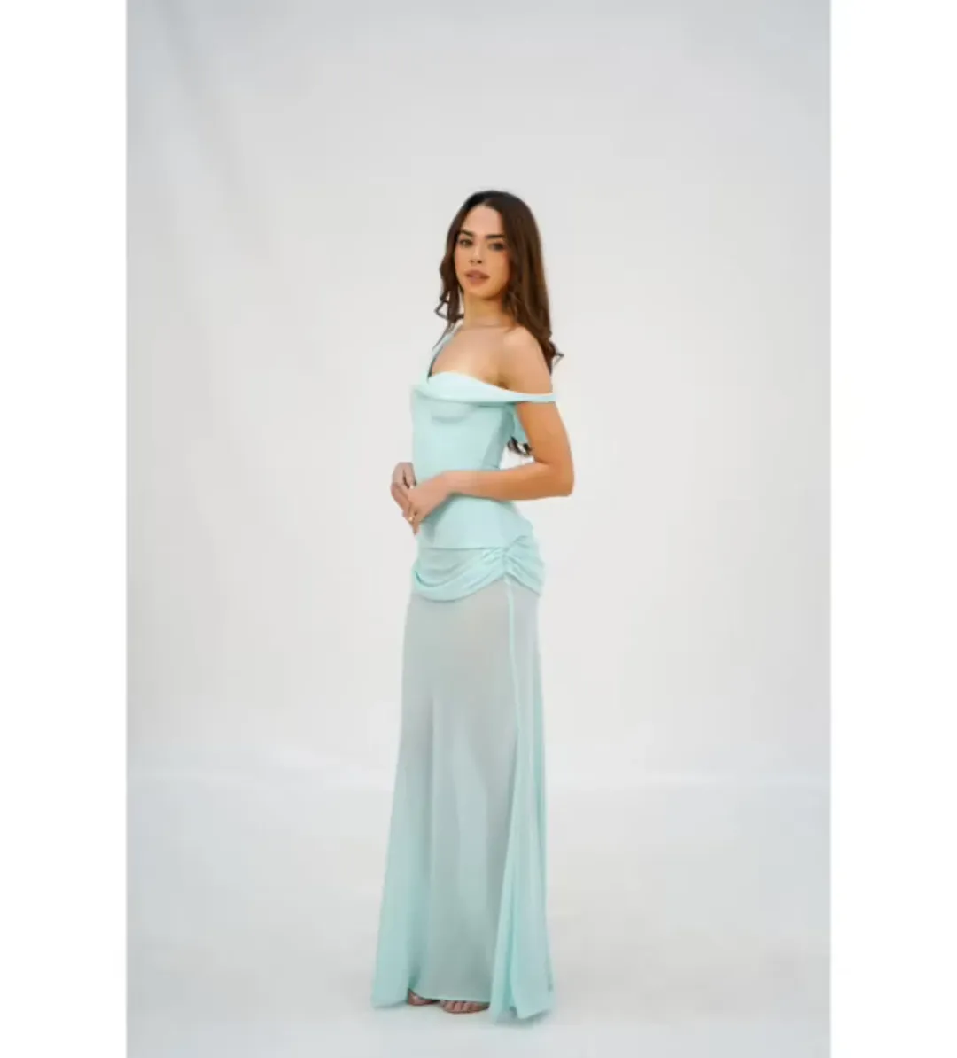 Natalie Rolt Cadence Maxi Gown Baby Blue Size 1 AU 8 for rent on The Volte - main image
