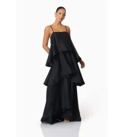 Elliatt Tilly Tiered Maxi Dress Black Size AU 8 for rent on The Volte - image 2