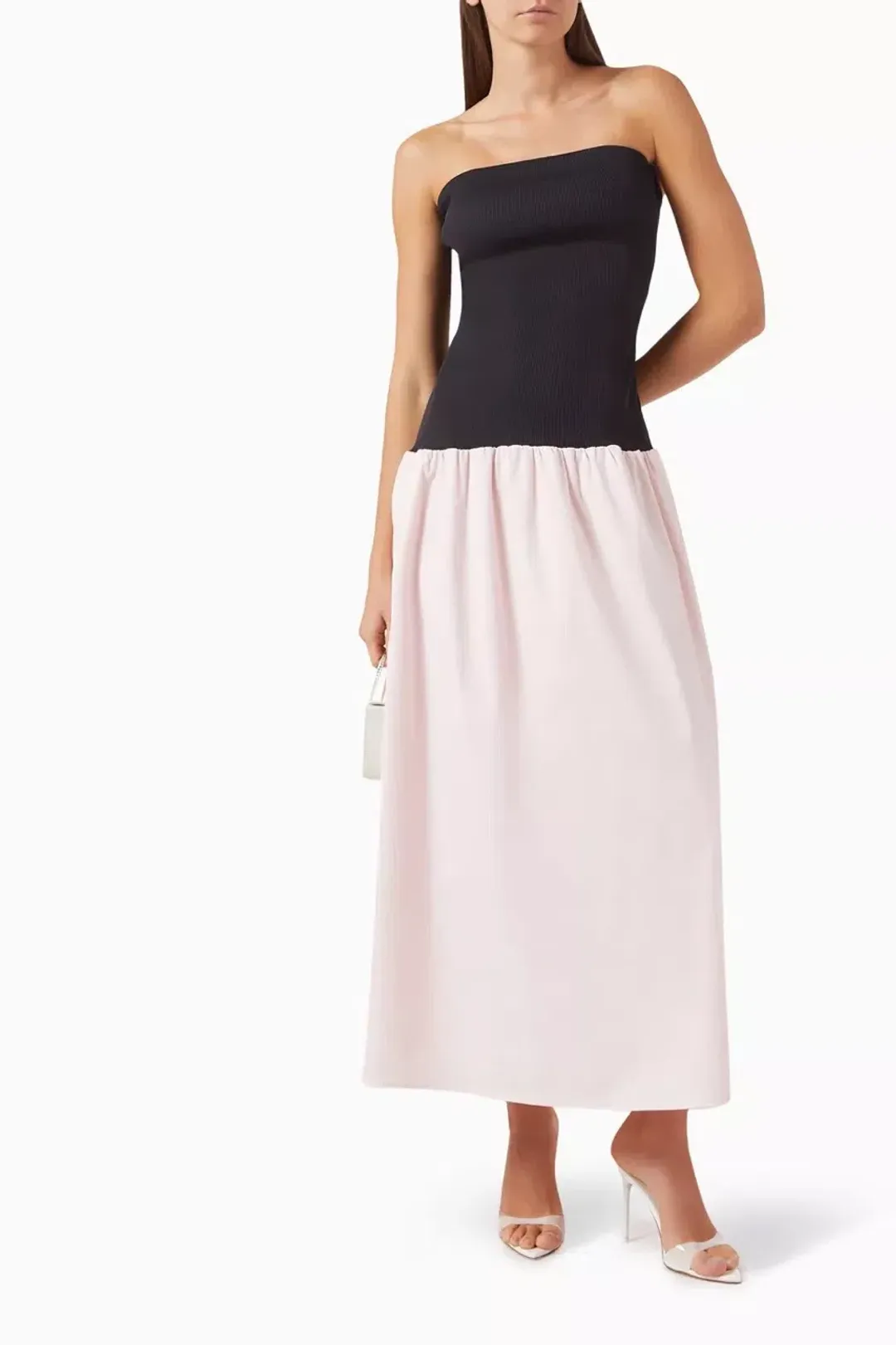 Anna Quan Amyra Strapless Midi Dress Peony Pink Size 6 for rent on The Volte - main image