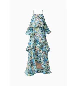 Elliatt Armani Tiered Maxi Dress in Blue Floral Size S / AU 8 for rent on The Volte - image 3