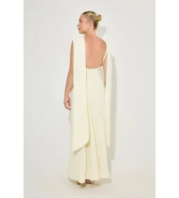 Odd Muse The Ultimate Muse Drape Back Maxi Dress Butter Cream Size 8 for rent on The Volte - image 4