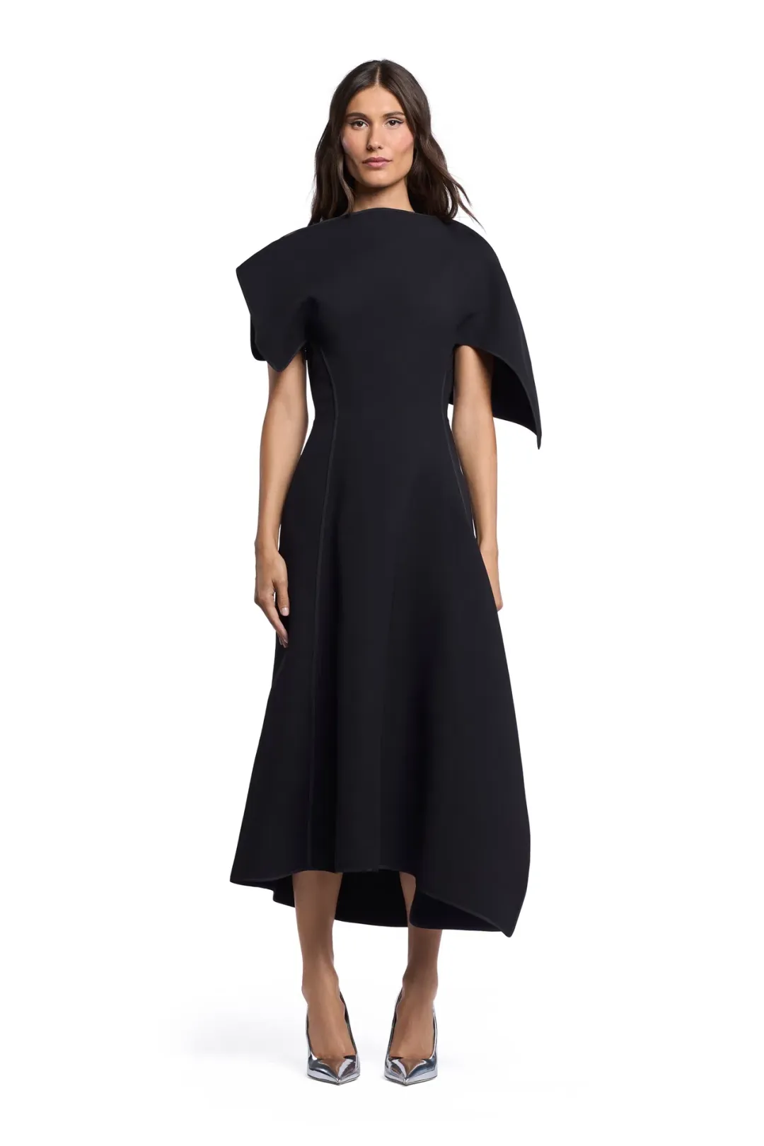 Maticevski Diadem Midi Dress in Black Size AU 14 for rent on The Volte - main image
