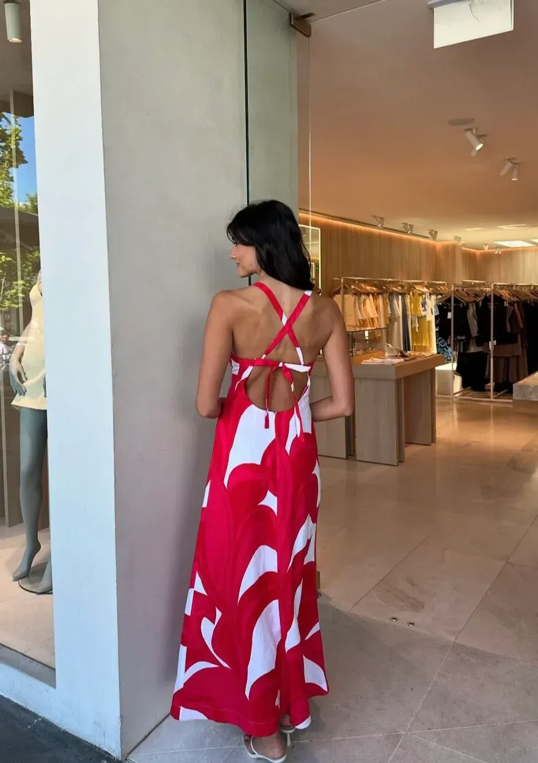Kookai Zani Maxi Dress in Red/White Size AU 6 for rent on The Volte - main image
