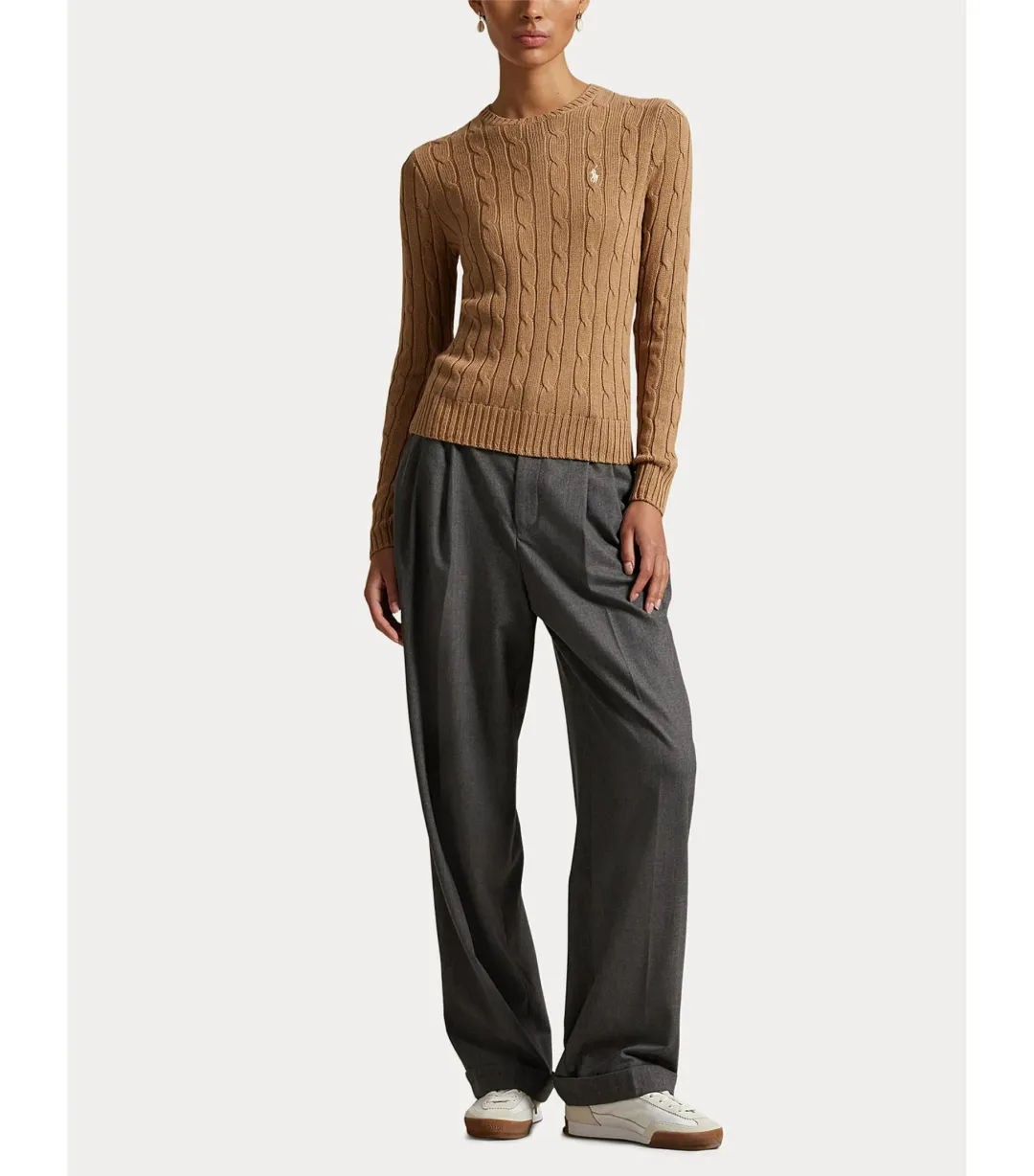 Polo Ralph Lauren Cable-knit Cotton Crewneck Sweater Neutral Size M / AU 12 for rent on The Volte - main image