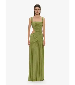 Christopher Esber Orion Separation Maxi Gown in Green Olive Size AU 10 for rent on The Volte - image 1