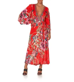 Camilla Jersey Wrap Midi Dress And The Queen in Wore Red Size M AU 12 for rent on The Volte - image 3