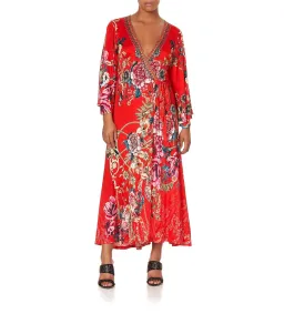 Camilla Jersey Wrap Midi Dress And The Queen in Wore Red Size M AU 12 for rent on The Volte - image 1