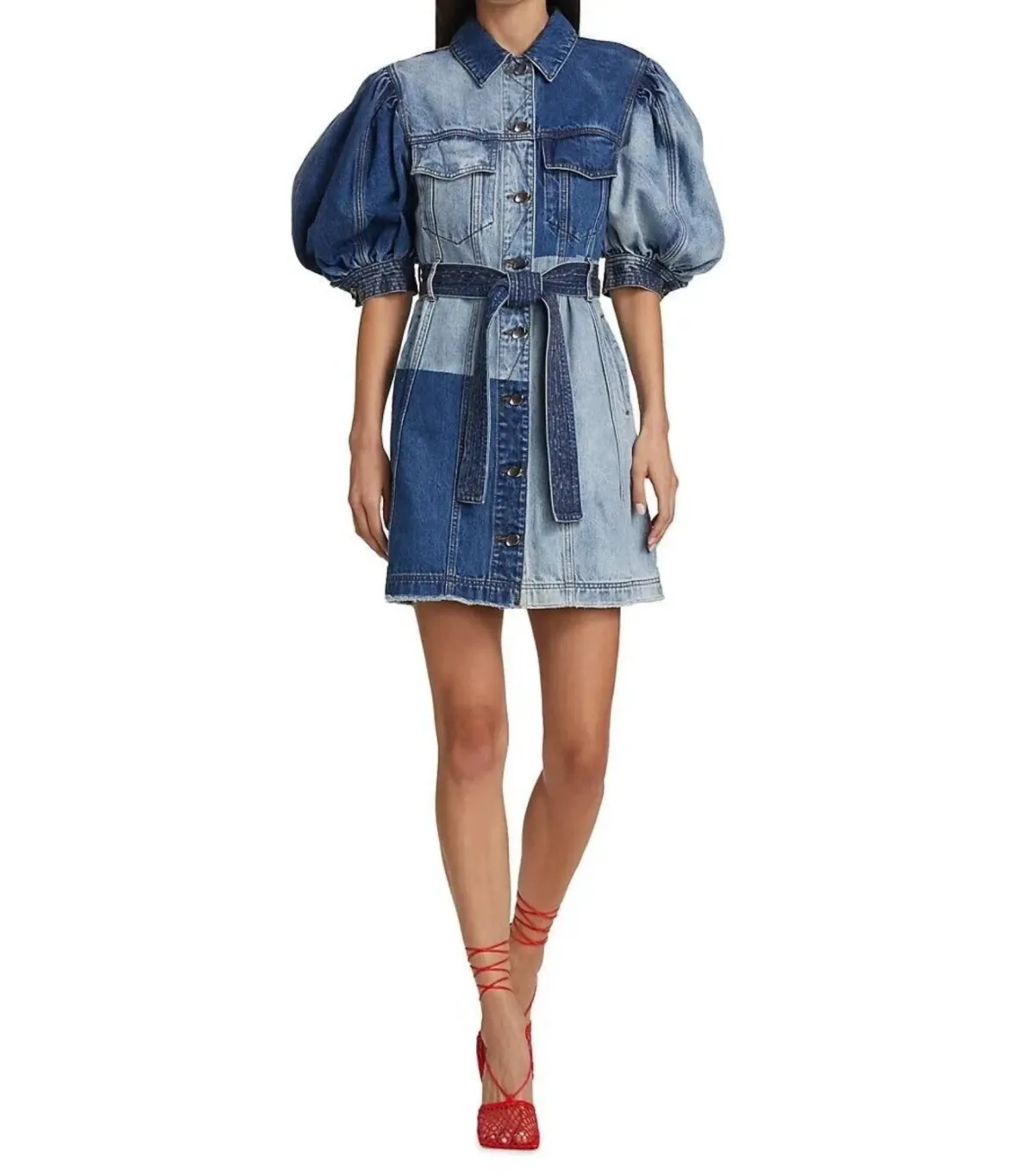 Aje Freecycle Denim Dress Multi Denim Wash Size AU 8 for rent on The Volte - main image