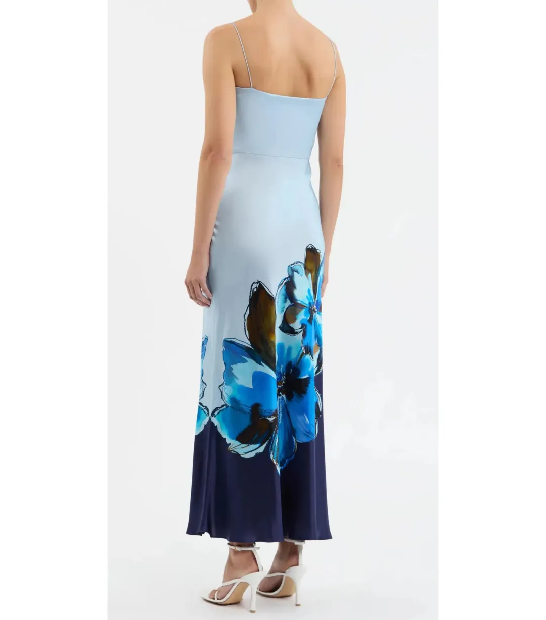 Rebecca Vallance Cyran Midi Dress Blue Print Size AU 8 for rent on The Volte - main image