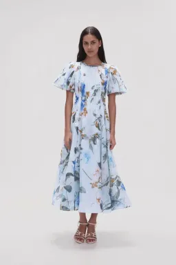 Aje Nova Pleated Midi Dress in Divine Orchid Size AU 14 for rent on The Volte - image 1