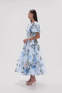 Aje Nova Pleated Midi Dress in Divine Orchid Size AU 14 for rent on The Volte - image 2