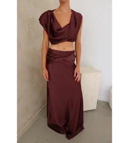Arcina Ori Andi Top and Maxi Skirt Set Cacao Size XS / AU 6 for rent on The Volte - image 3