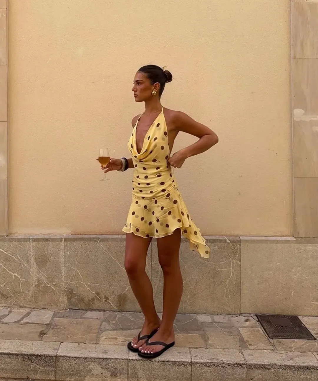 Harlow Halter Mini Dress Yellow Size AU 8 for rent on The Volte - main image