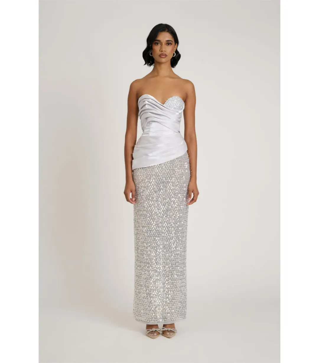 Eliya The Label Gia Maxi Gown Silver Size XS / AU 6 for rent on The Volte - main image