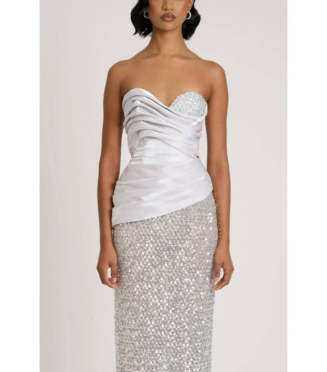 Eliya The Label Gia Maxi Gown Silver Size XS / AU 6 for rent on The Volte - main image