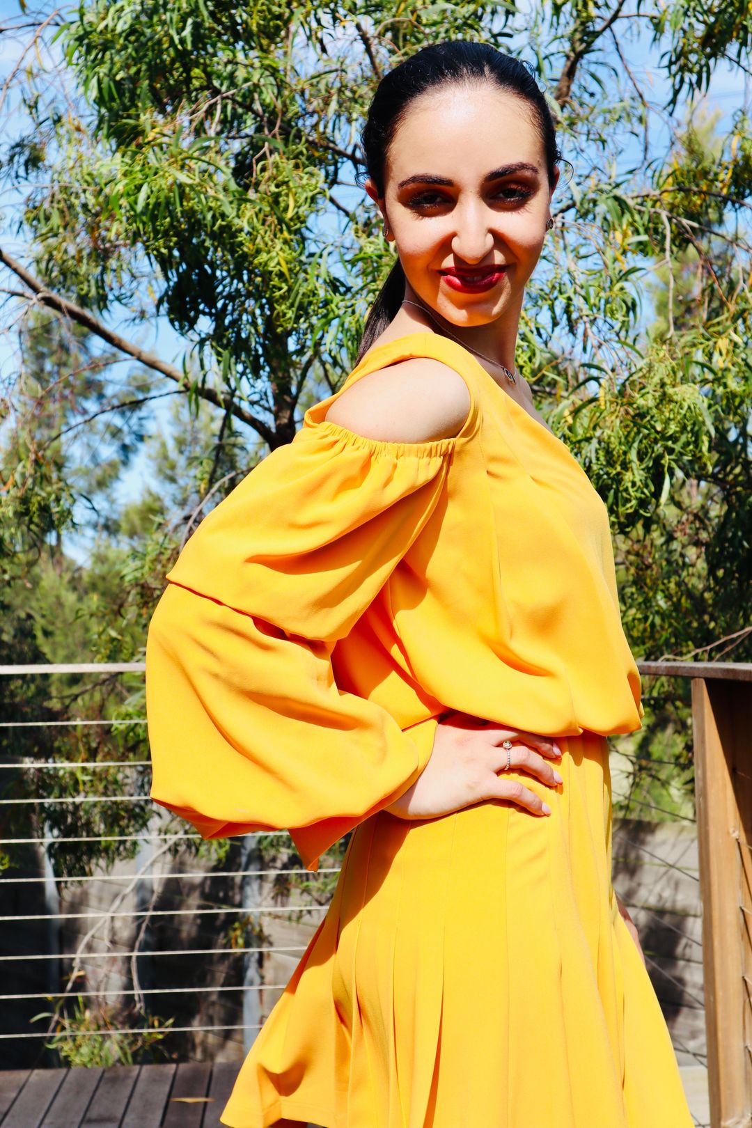 Mossman Yellow Gold dress SIZE 8 for rent on The Volte - main image