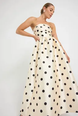 Pasduchas Dottie Strapless Midi Dress Cream Size 10 for rent on The Volte - image 2