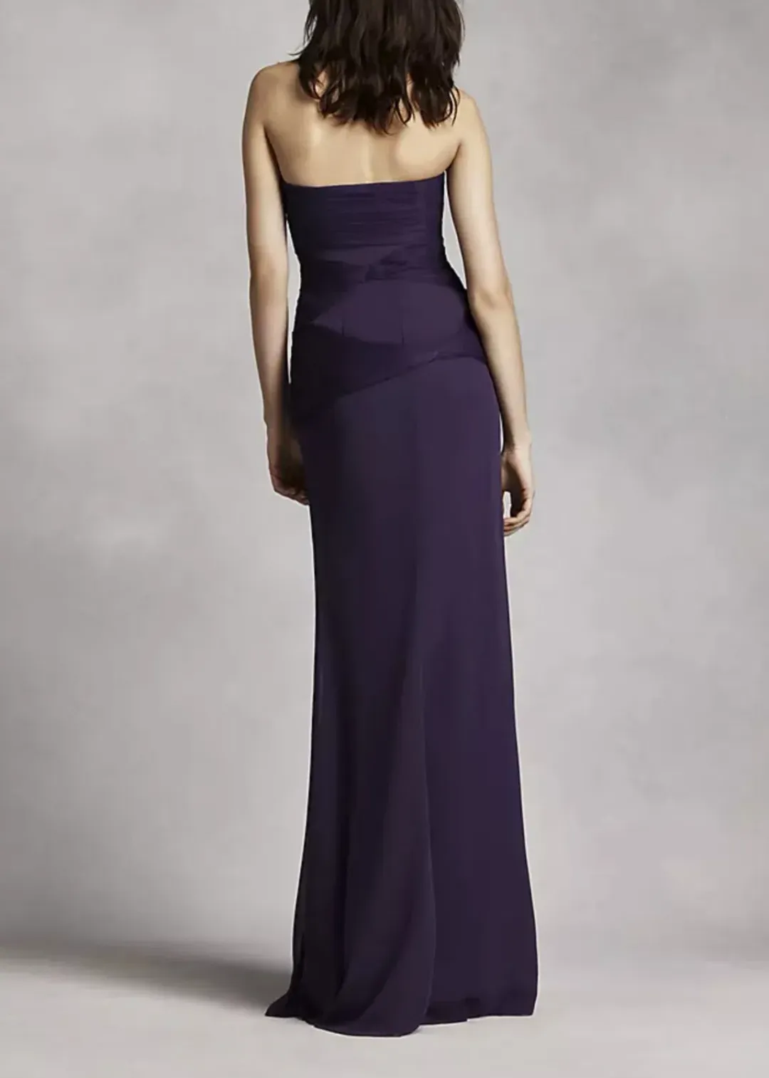 Vera Wang Strapless Chiffon Dress Purple Amethyst Size 10 for rent on The Volte - main image