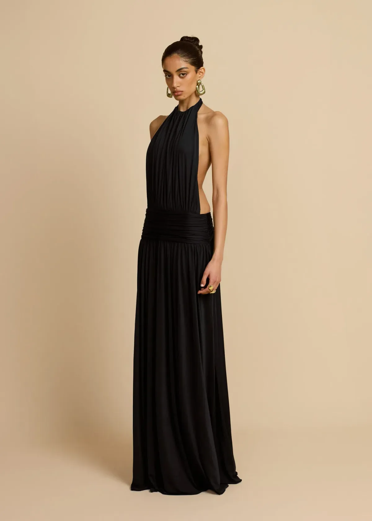 Arcina Ori Santina Floor Length Dress in Black Size 10 for rent on The Volte - main image