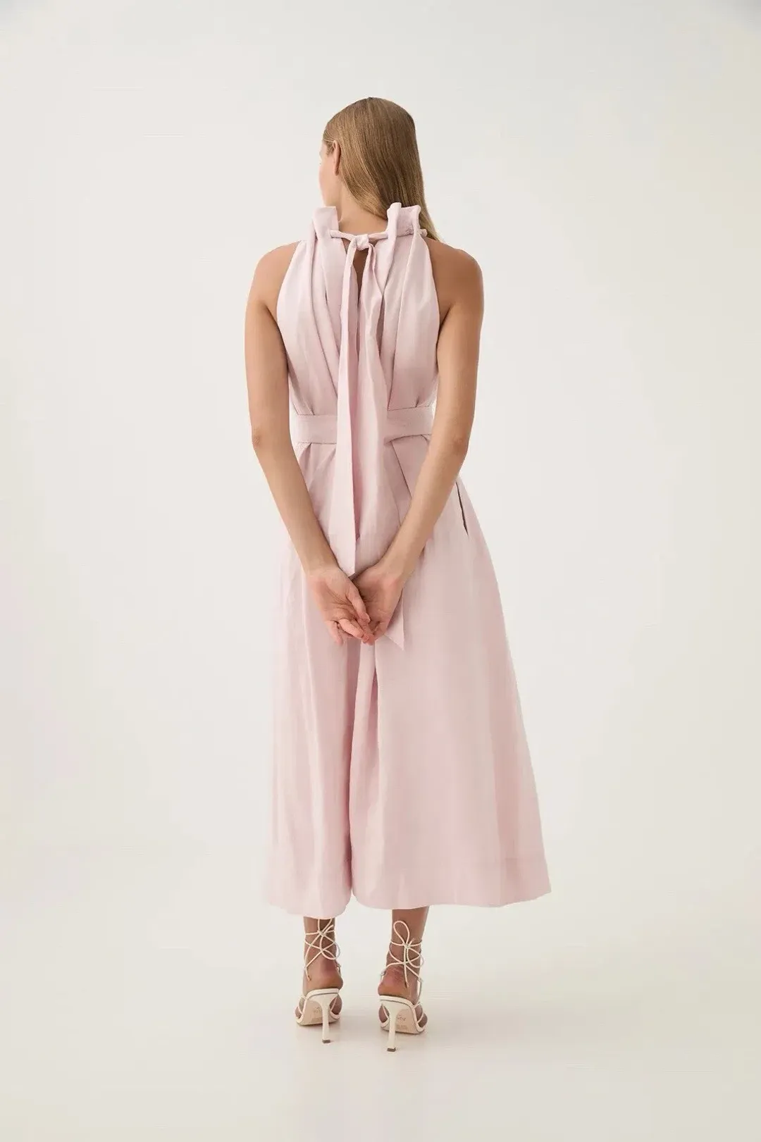 Aje Mariel Trapeze Midi Dress Pink Size AU 16 for rent on The Volte - main image