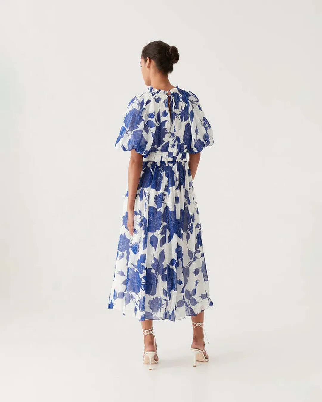 Aje Elsyium Floral Midi Dress Neo Rose Size AU 16 for rent on The Volte - main image
