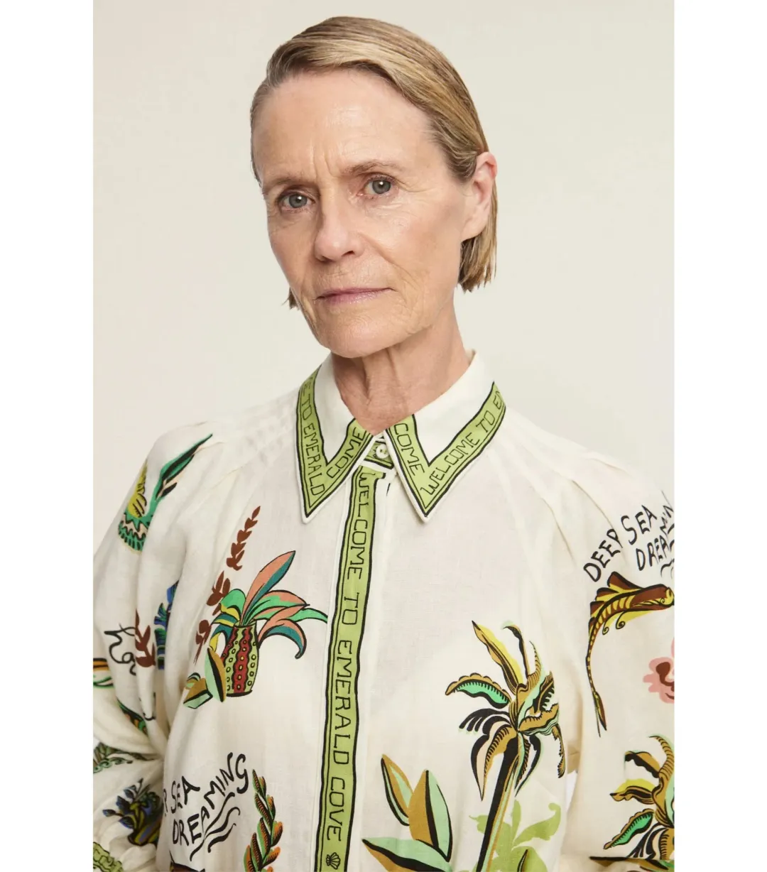 Alemais Day Dream Linen Midi Shirtdress Print Size AU 8  for rent on The Volte - main image