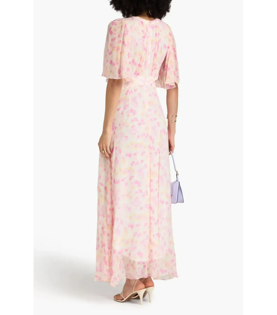 Maje Cutout Georgette Maxi Dress Printed Size 36 / AU 8 for rent on The Volte - main image