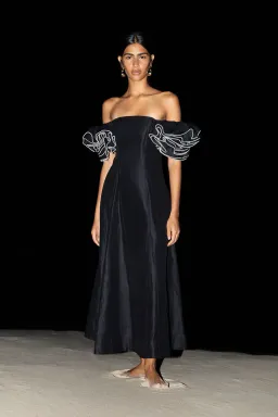 Aje Twyla Midi Dress in Black Size AU 14 for rent on The Volte - image 1