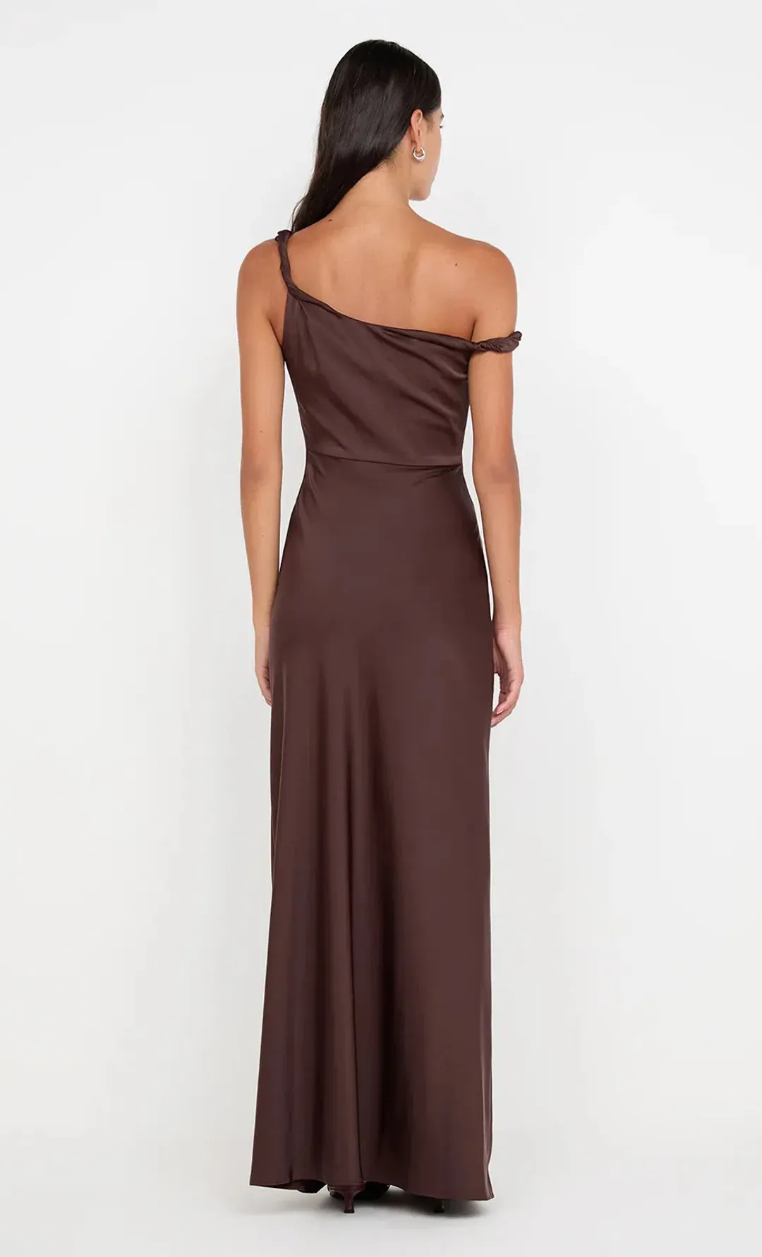 Bec & Bridge Lunetta Twist Strap Maxi Dress Chocolate Size AU 16 for rent on The Volte - main image