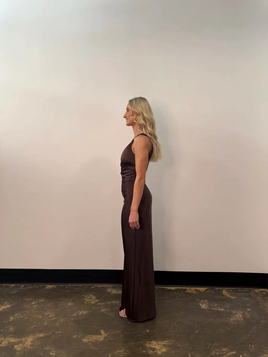 Bec & Bridge Lunetta Twist Strap Maxi Dress Dark Chocolate Size AU 14 for rent on The Volte - main image