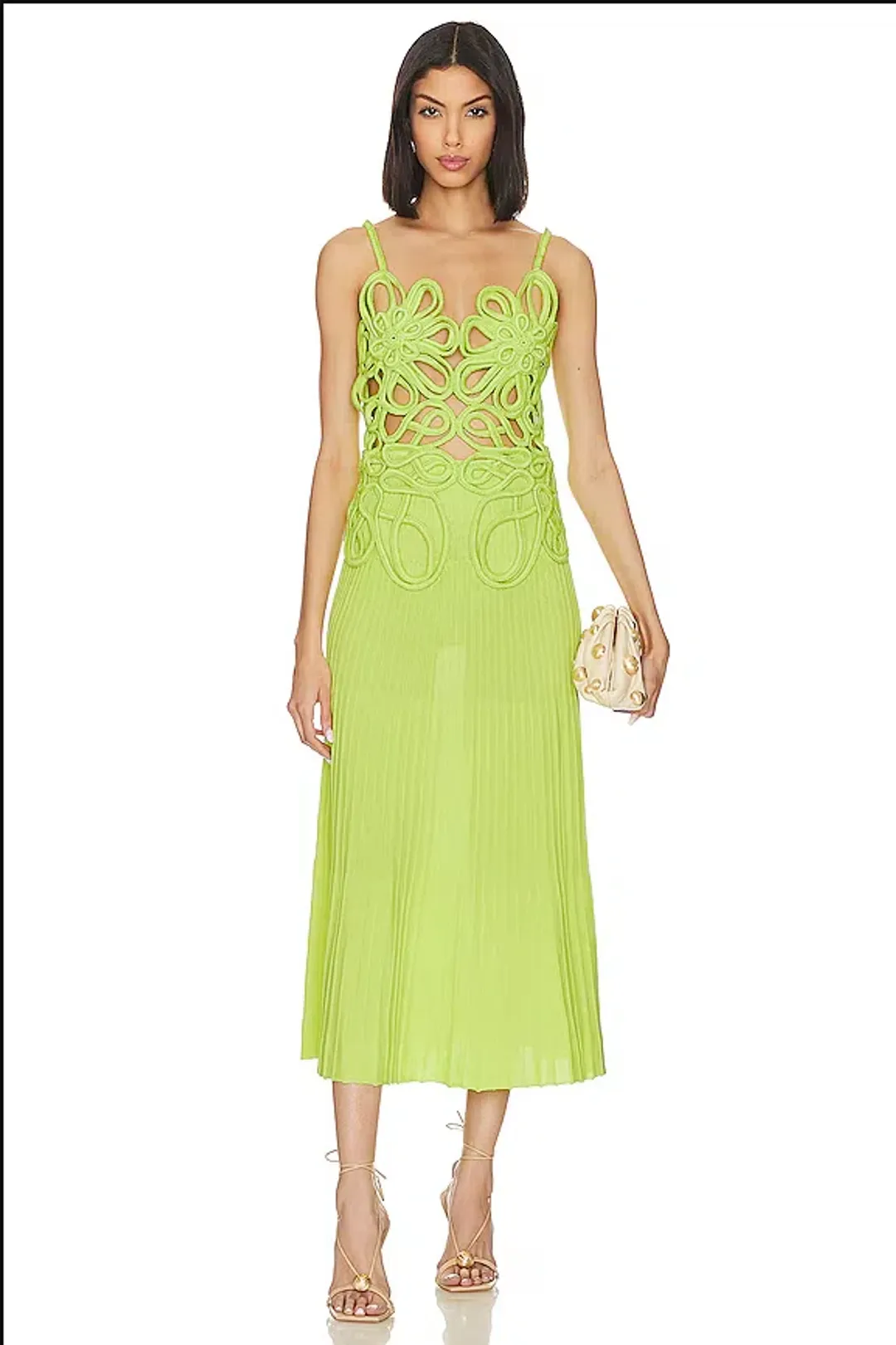 Cult Gaia Nalda Knit Midi Dress Green Size AU 8 for rent on The Volte - main image
