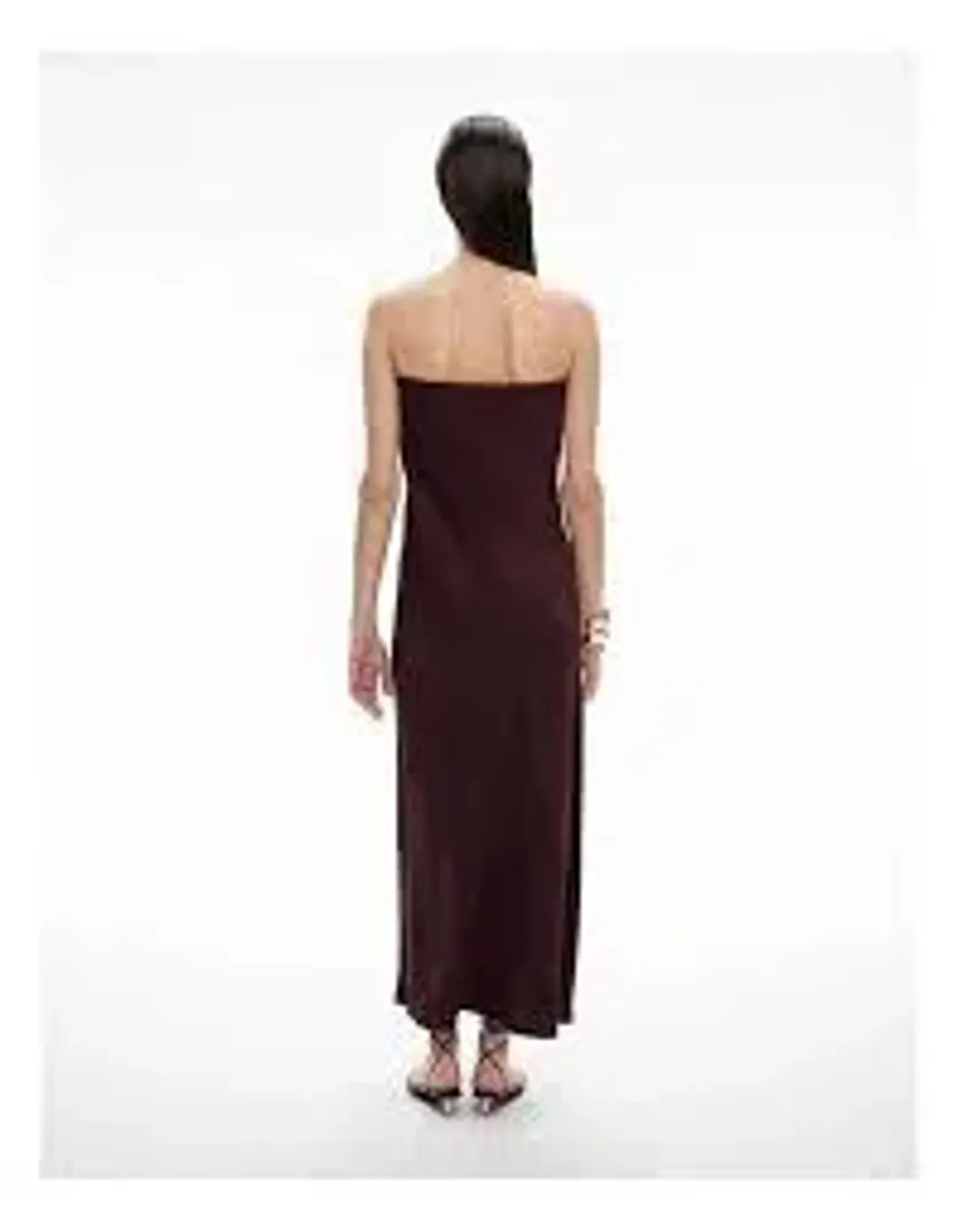 Witchery Strapless Maxi Dress Aubergine Print Size AU 10 for rent on The Volte - main image