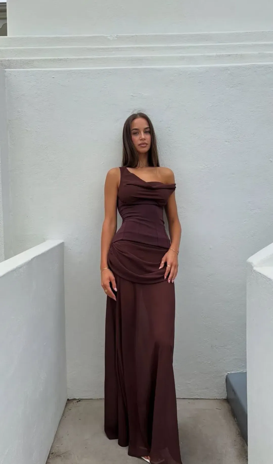 Natalie Rolt Cadence Gown Espresso Size 2 / AU 10 for rent on The Volte - main image