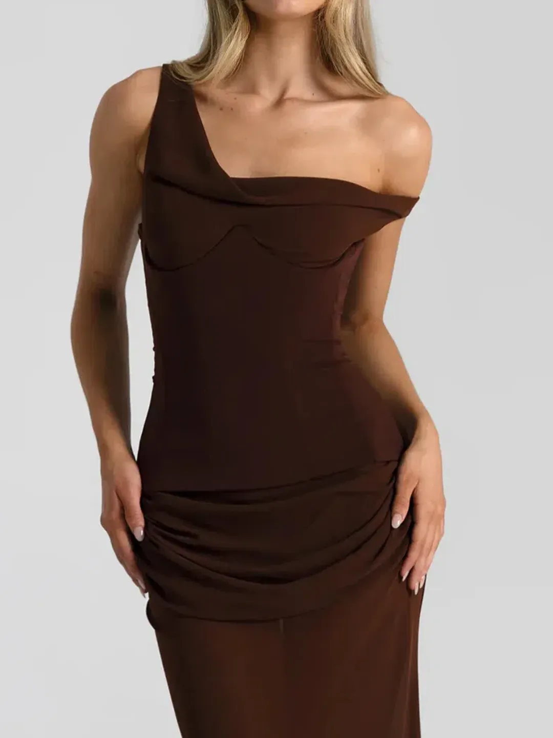 Natalie Rolt Cadence Gown Espresso Size 2 / AU 10 for rent on The Volte - main image
