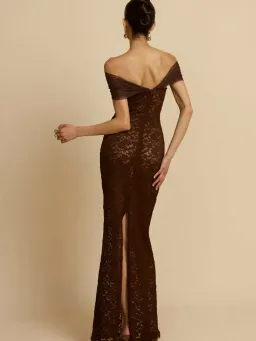 Arcina Ori Milana Dress Chocolate Size S/Au 8  for rent on The Volte - image 3