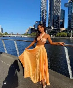 The Significant Other Eden Skirt and Caspian Bodice Set Gold Size 8  for rent on The Volte - image 1