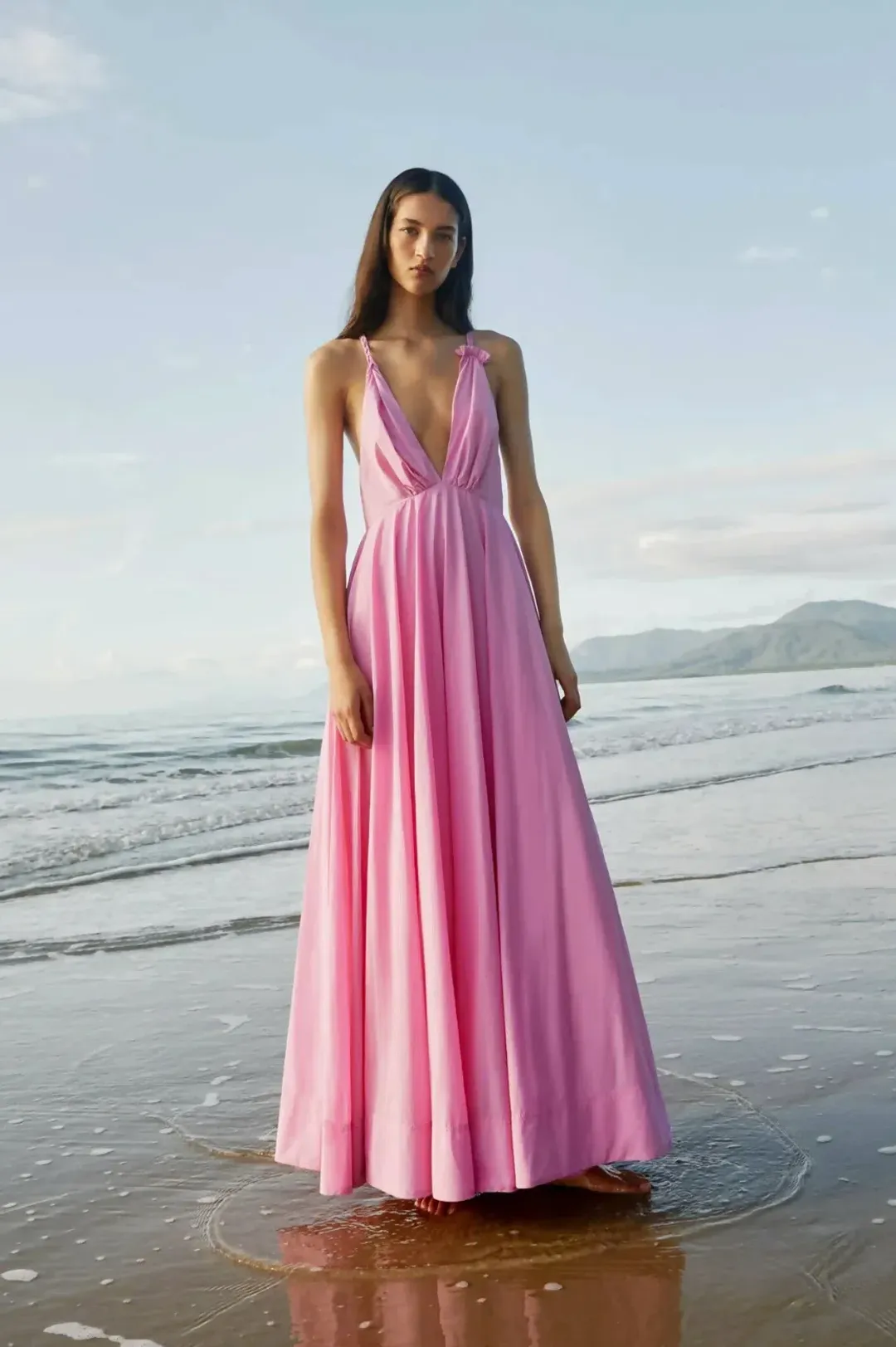 Aje Vellum Maxi Dress Cerise Pink Size 12 for rent on The Volte - main image