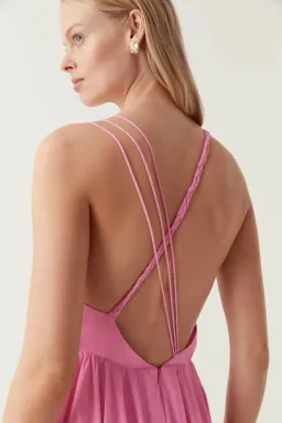 Aje Vellum Maxi Dress Cerise Pink Size 12 for rent on The Volte - image 3