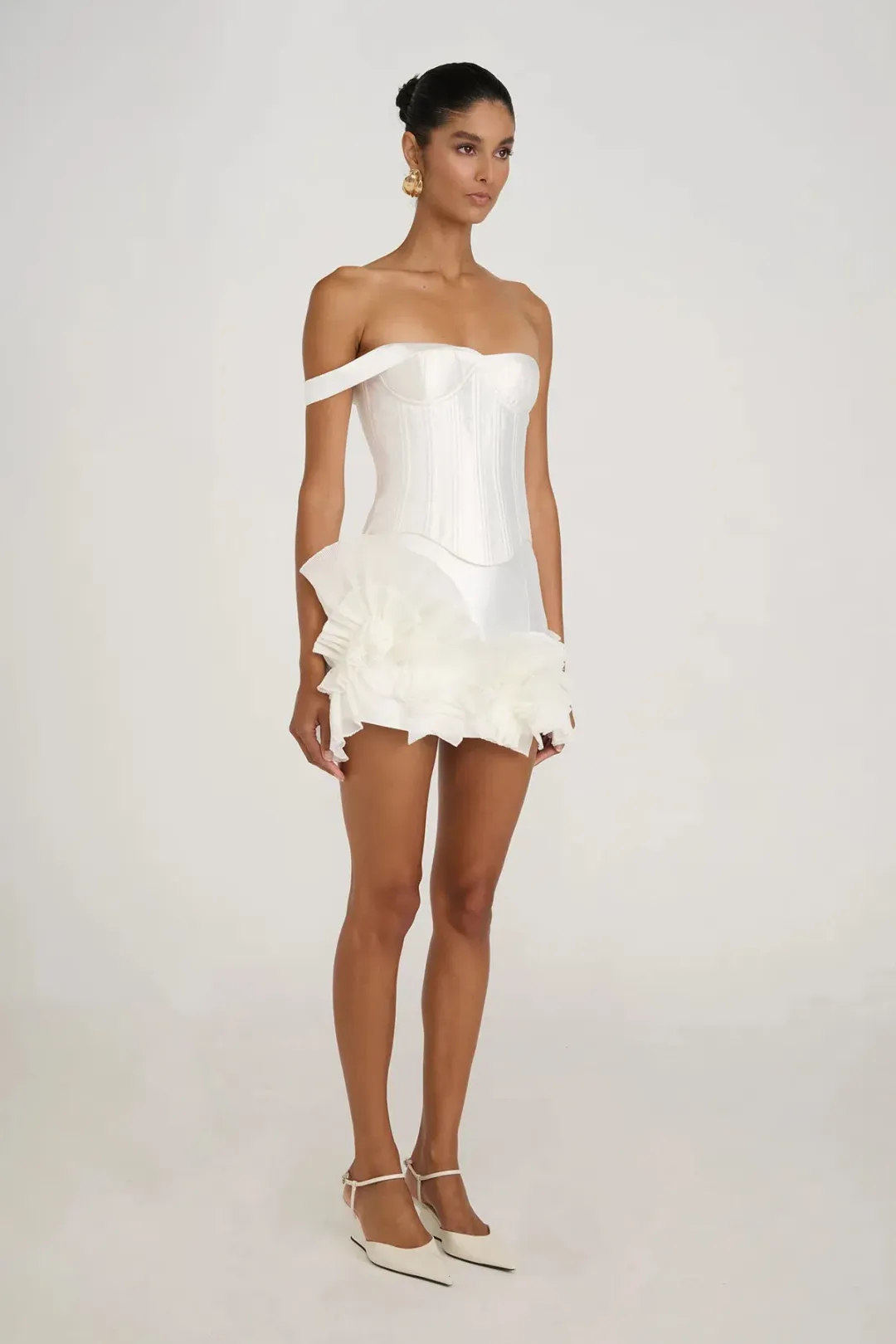 Eliya the Label Jenaya Top & Kerrie Skirt Set White Size 8  for rent on The Volte - main image
