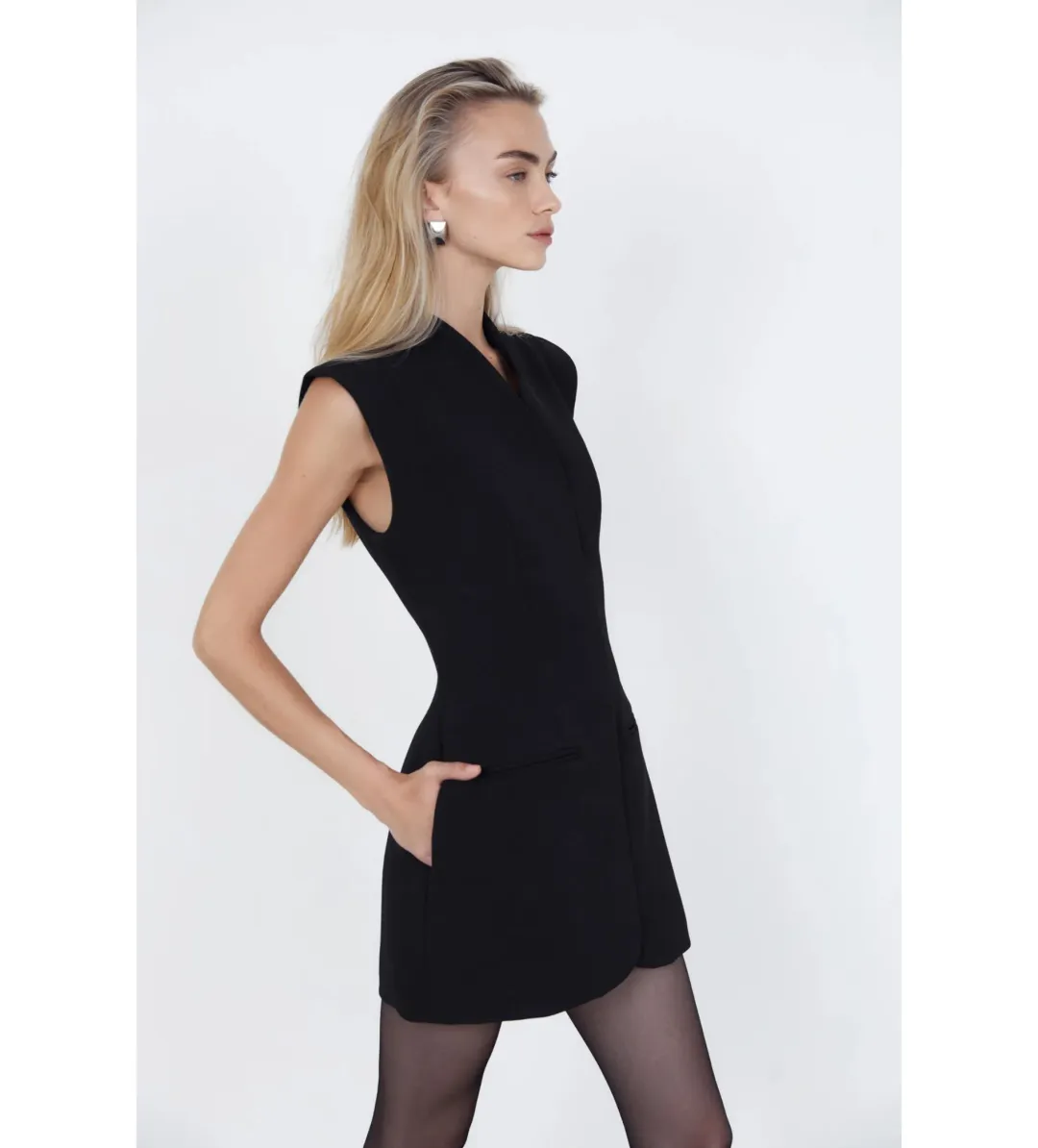 Capsule WD Cross Mini Dress Black Size AU 12 for rent on The Volte - main image