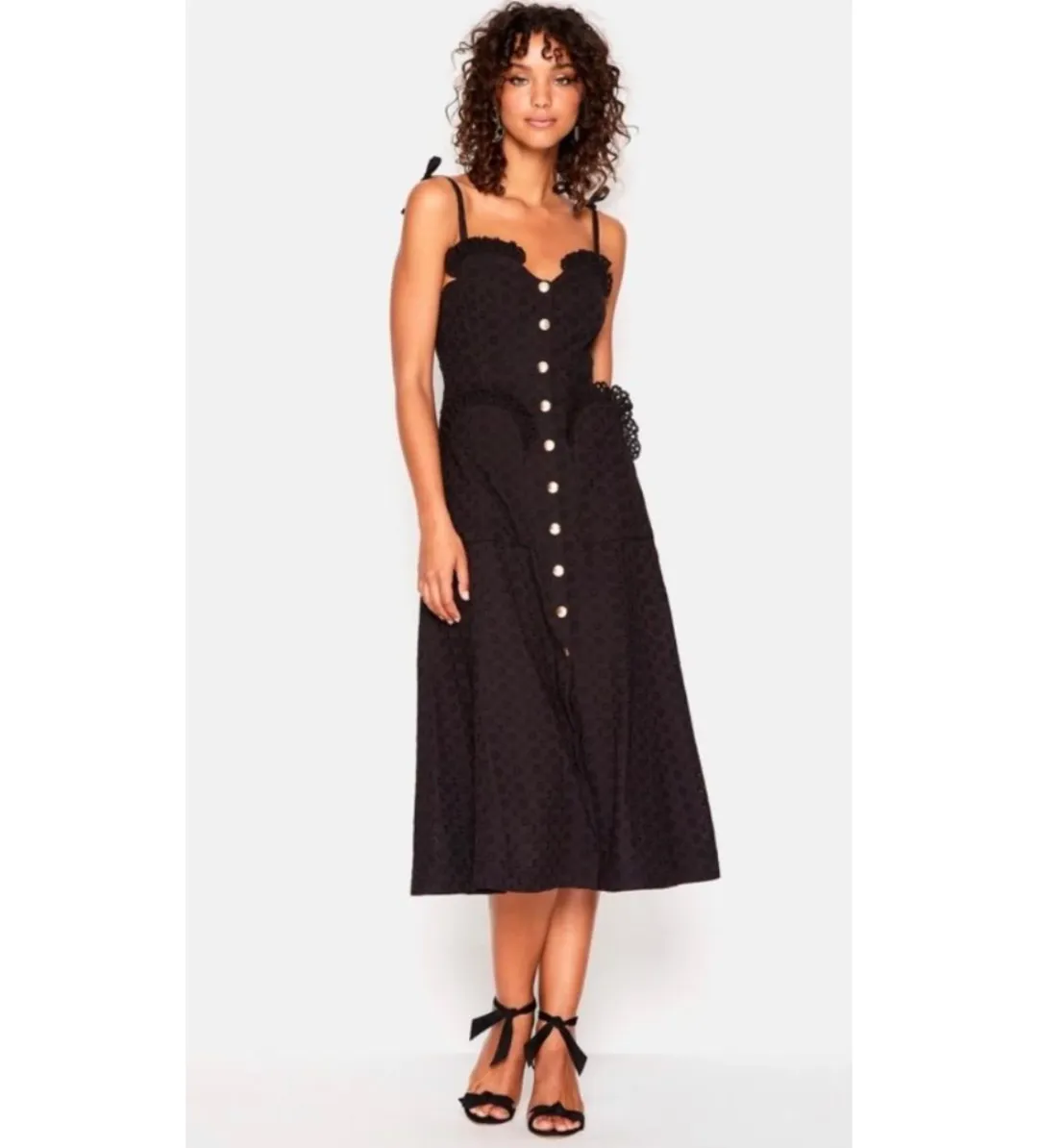 Alice McCall Distant Stars Midi Dress Black Size AU 10 for rent on The Volte - main image