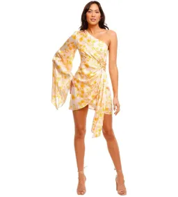 Significant Other Paradise Palm Dress Yellow Print Size AU 10 for rent on The Volte - image 1